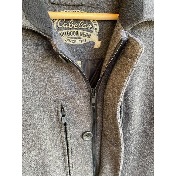 Cabelas Mackinaw Jacket Wool Gray Mens M Thinsulate Ultra Lined Hunting Cruiser - Picture 3 of 13
